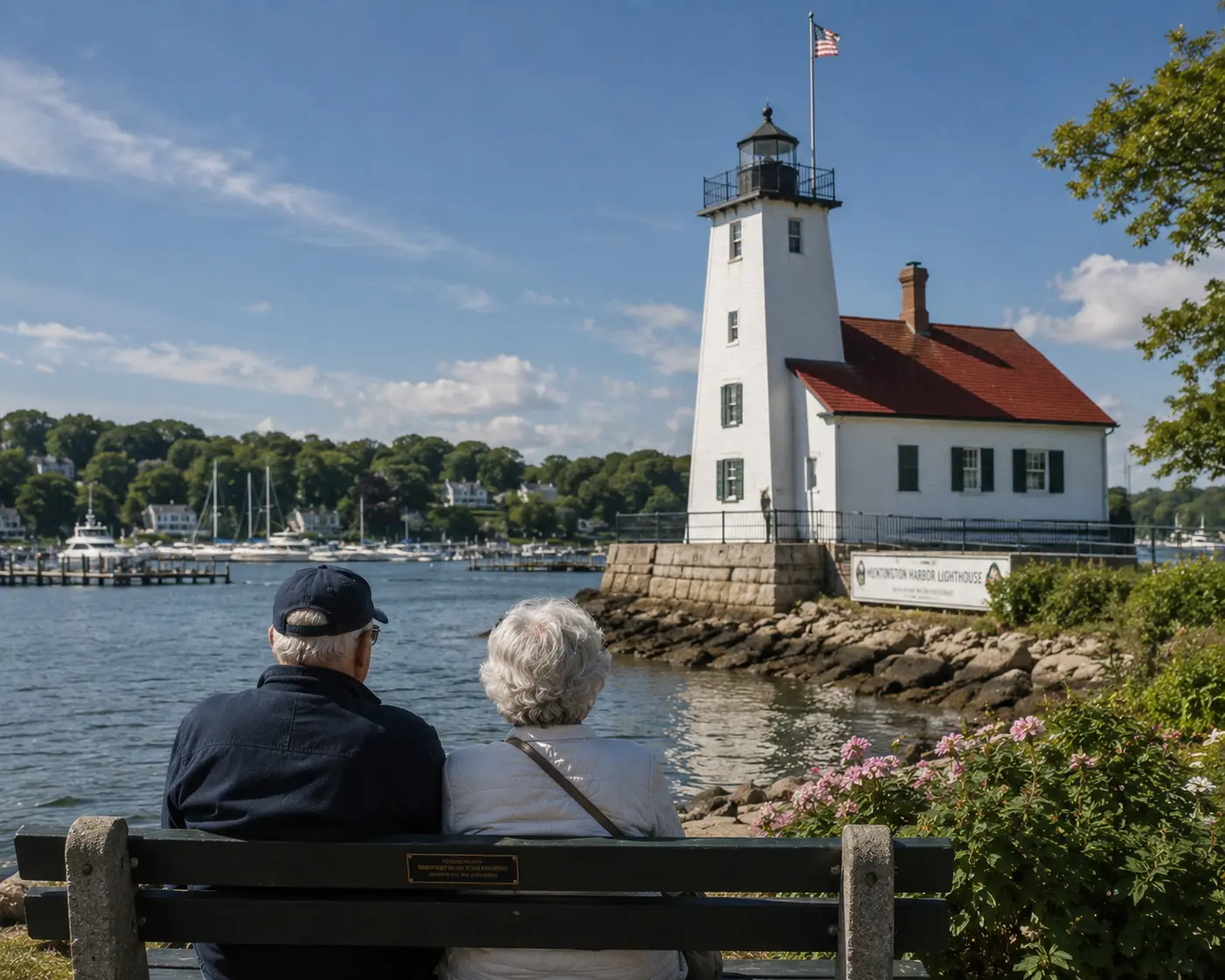 Huntington Harbor Lighthouse in Huntington, New York